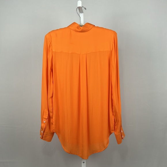 Veronica Beard Orange Silk & Viscose Button Down Top Size 4 - Picture 3 of 10